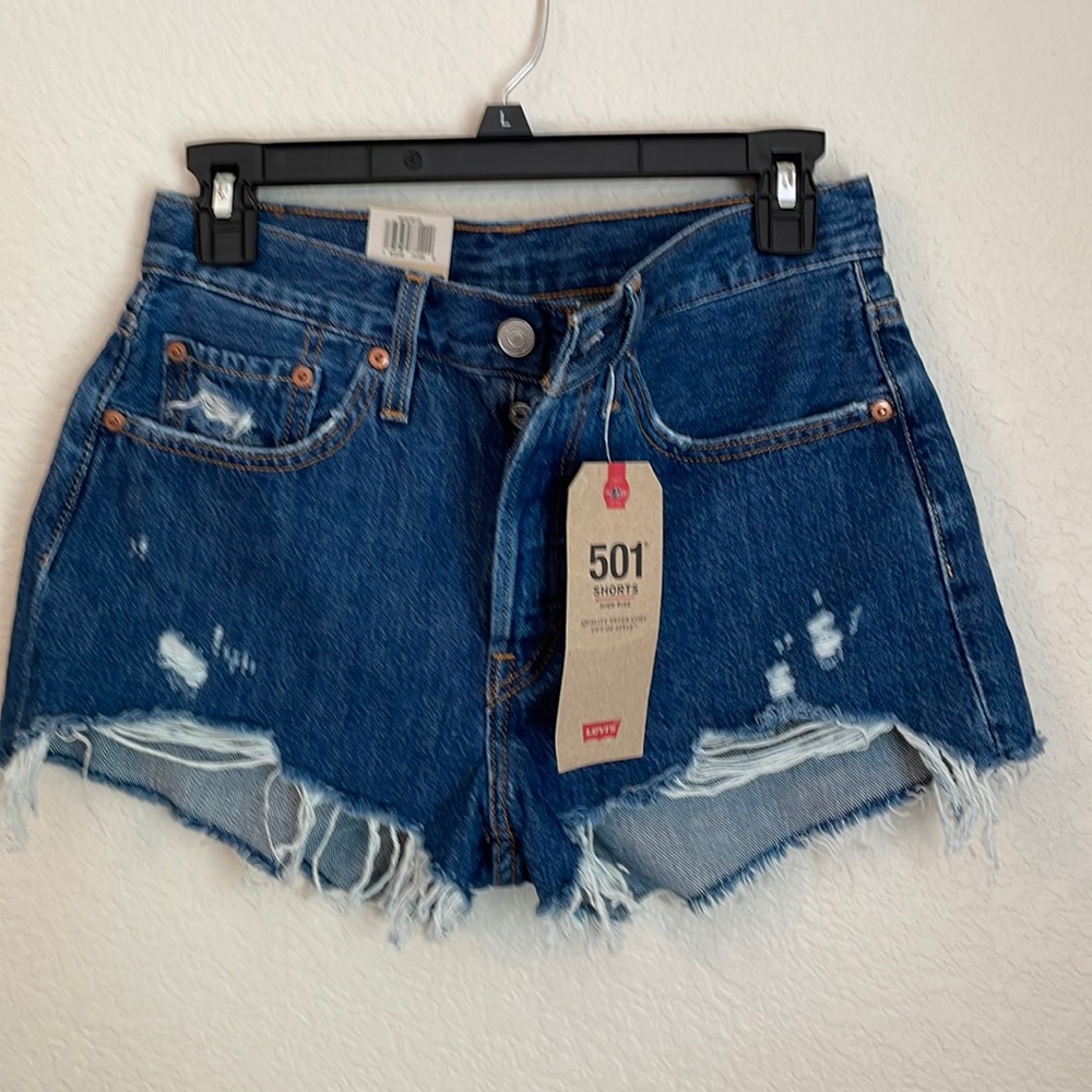 Levi’s 501 High Rise Distressed Jean Shorts